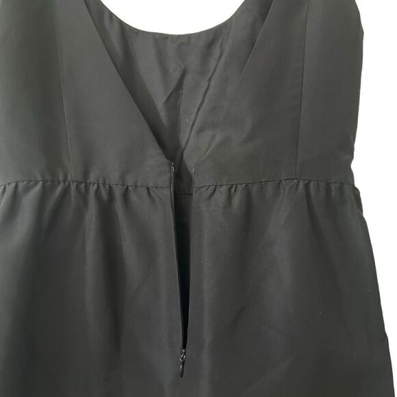 Jill Stuart Black Sleeveless Scoop Neck V Back Ruffle Hem Mini Dress Size 8 - Picture 6 of 11